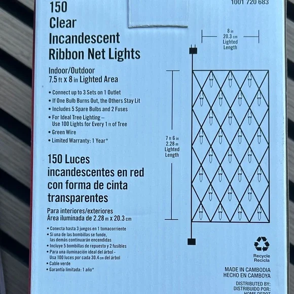 Home Accents Holiday Clear Incandescent Ribbon Net Lights - Picture 4 of 4